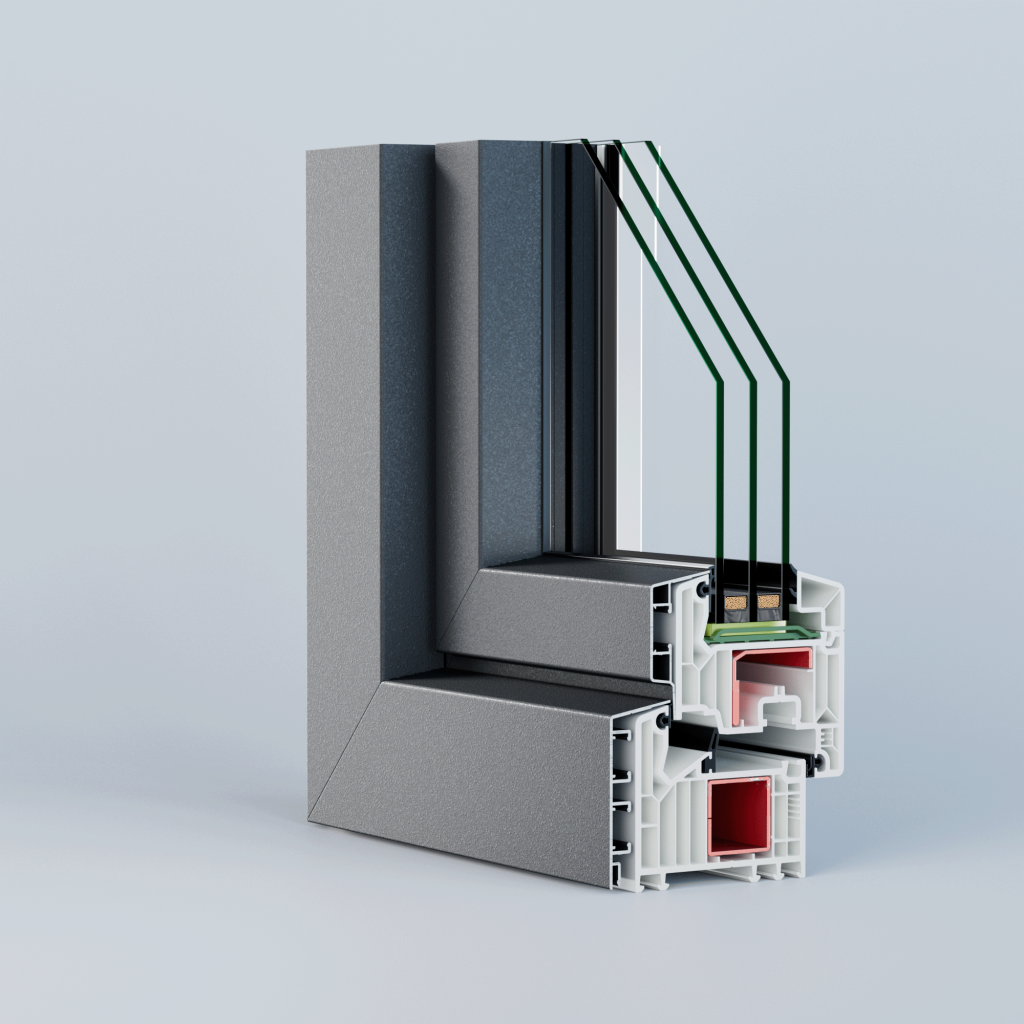 Okna Racibórz - przekrój stolarki aluminiowej