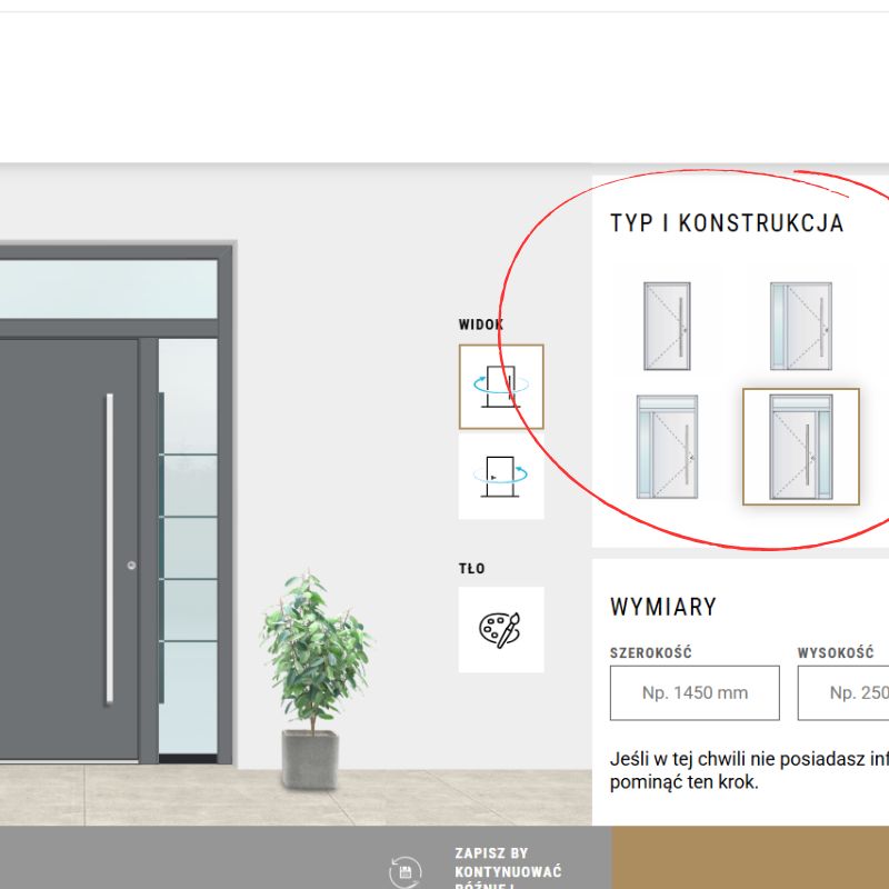 Konfiugarcja drzwi - wybór naświetli